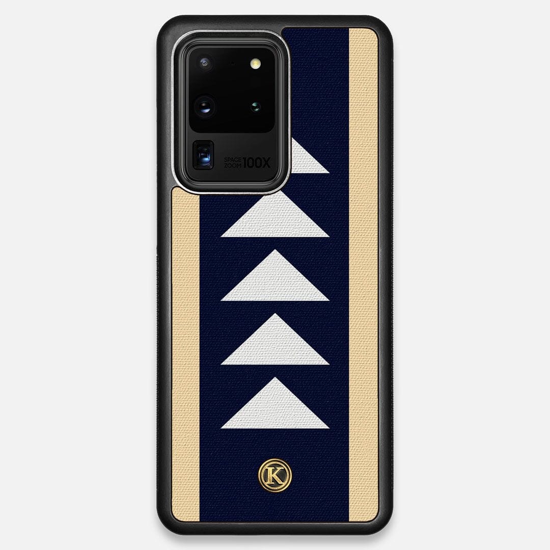 Front view of the Track Adventure Marker in the Wayfinder series UV-Printed thick cotton canvas Galaxy S20 Ultra Case by Keyway Designs