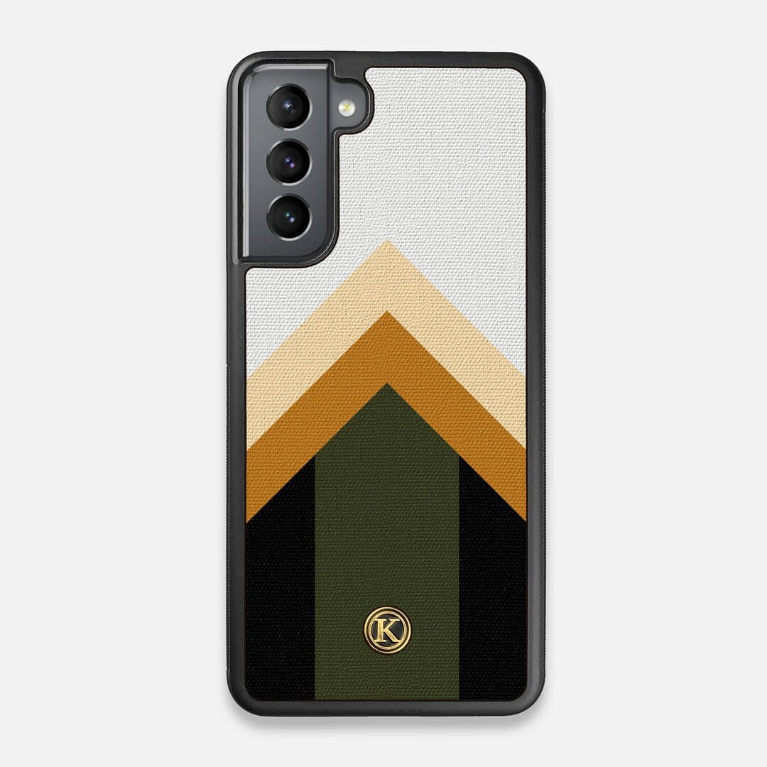 Front view of the Ascent Adventure Marker in the Wayfinder series UV-Printed thick cotton canvas Galaxy S21 Case by Keyway Designs