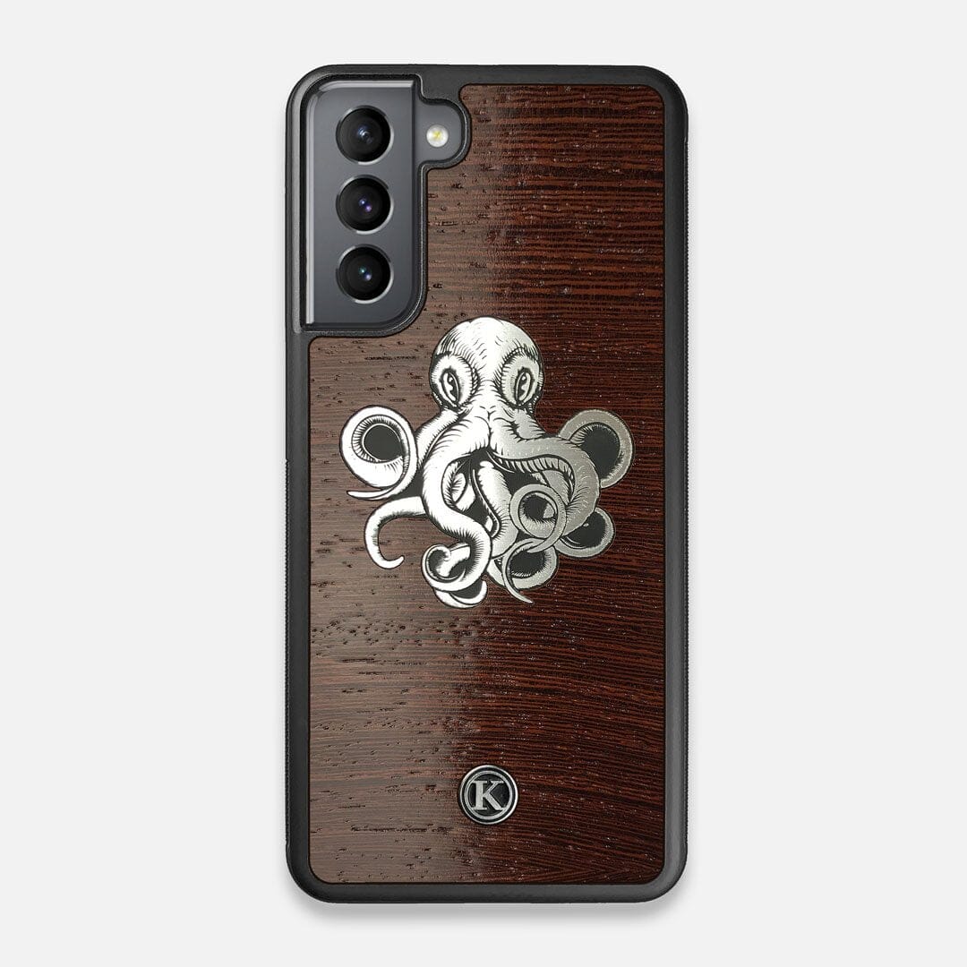 Front view of the Prize Kraken Wenge Wood Galaxy S21 Case by Keyway Designs