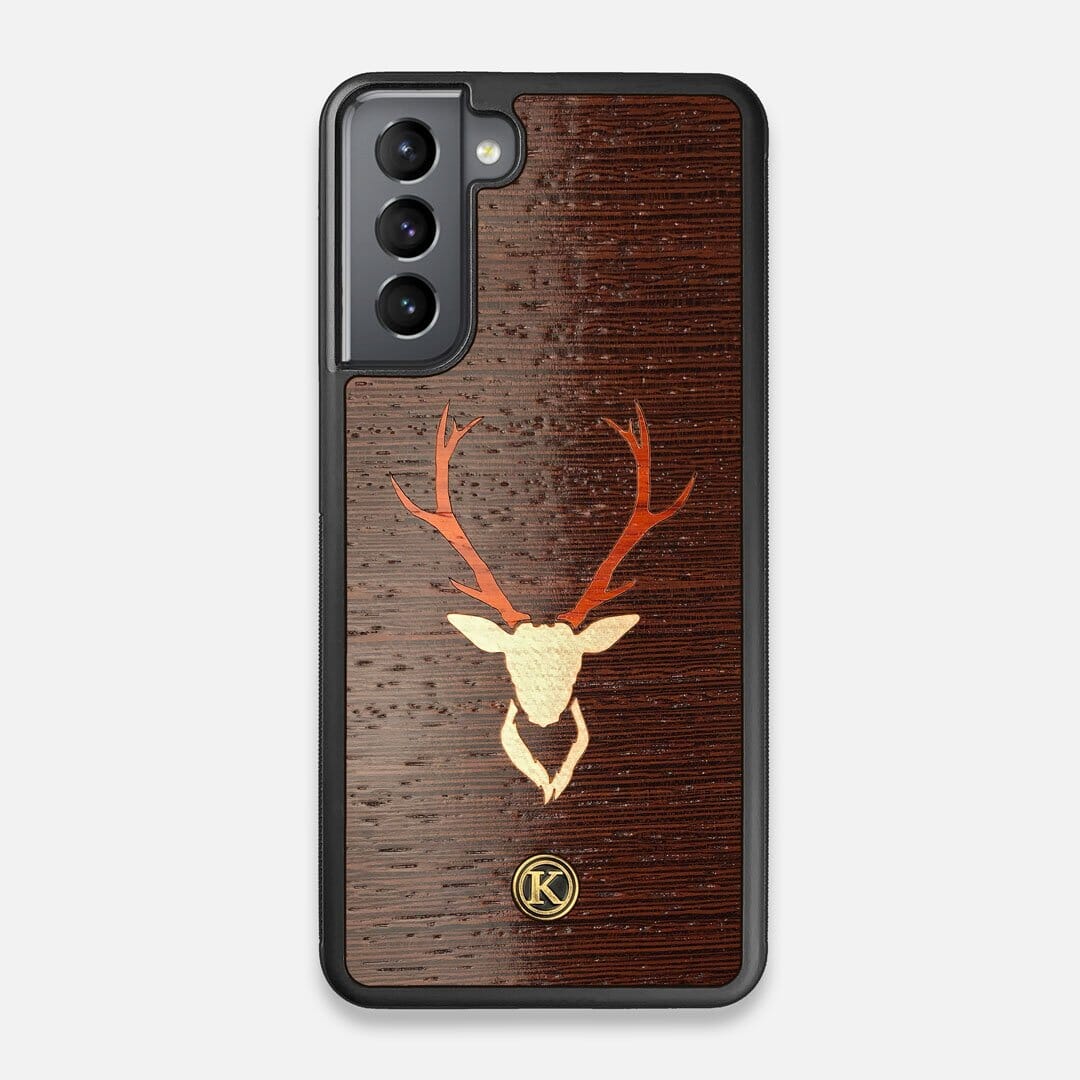 Front view of the Stag Wenge Wood Galaxy S21 Case by Keyway Designs