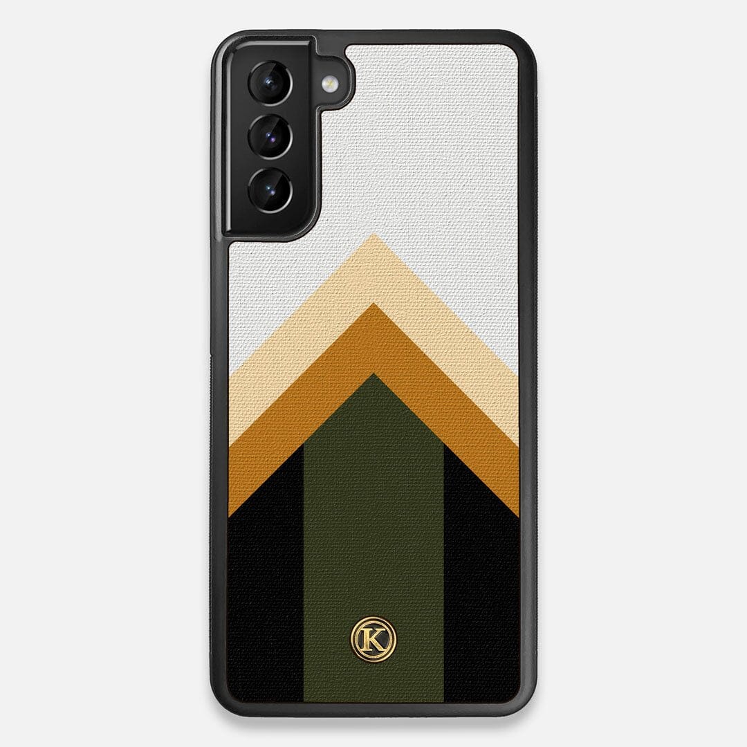 Front view of the Ascent Adventure Marker in the Wayfinder series UV-Printed thick cotton canvas Galaxy S21 Plus Case by Keyway Designs