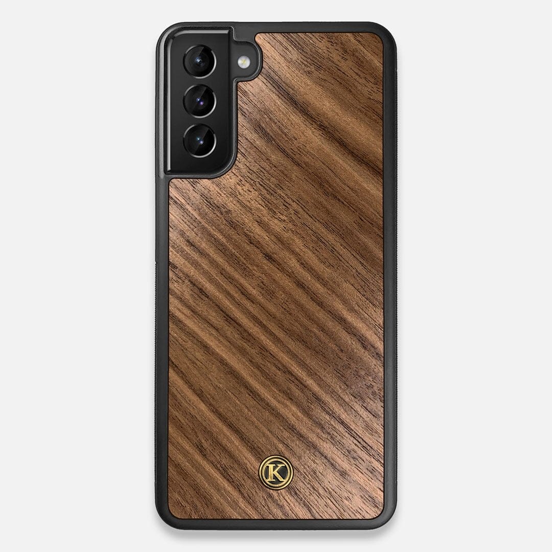Front view of the Walnut Pure Minimalist Wood Galaxy S21 Plus Case by Keyway Designs