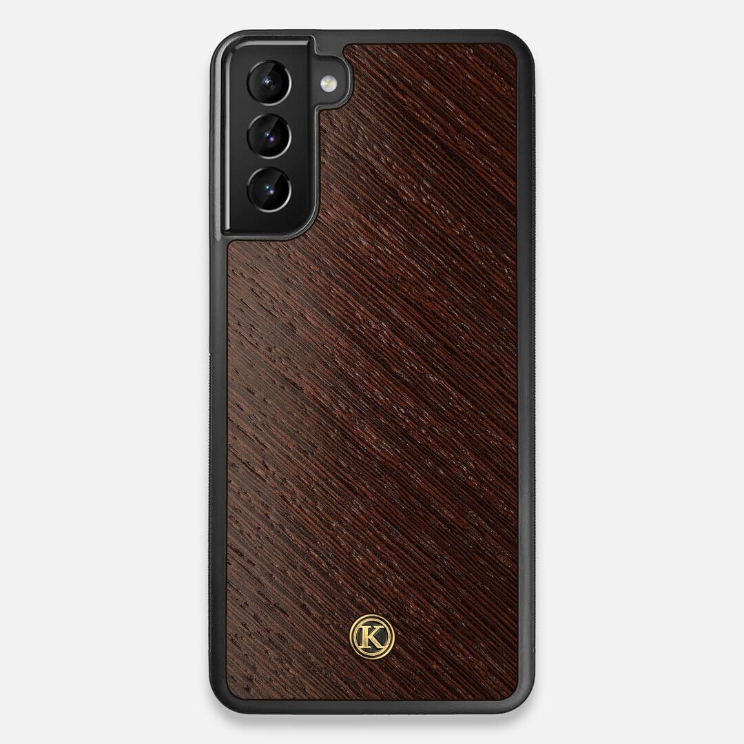 Front view of the Wenge Pure Minimalist Wood Galaxy S21 Plus Case by Keyway Designs