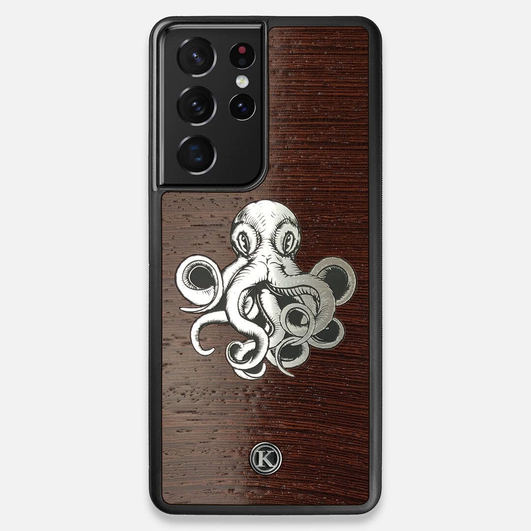 Front view of the Prize Kraken Wenge Wood Galaxy S21 Ultra Case by Keyway Designs