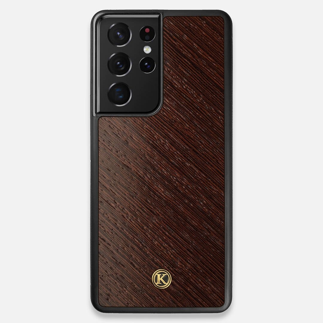 Front view of the Wenge Pure Minimalist Wood Galaxy S21 Ultra Case by Keyway Designs
