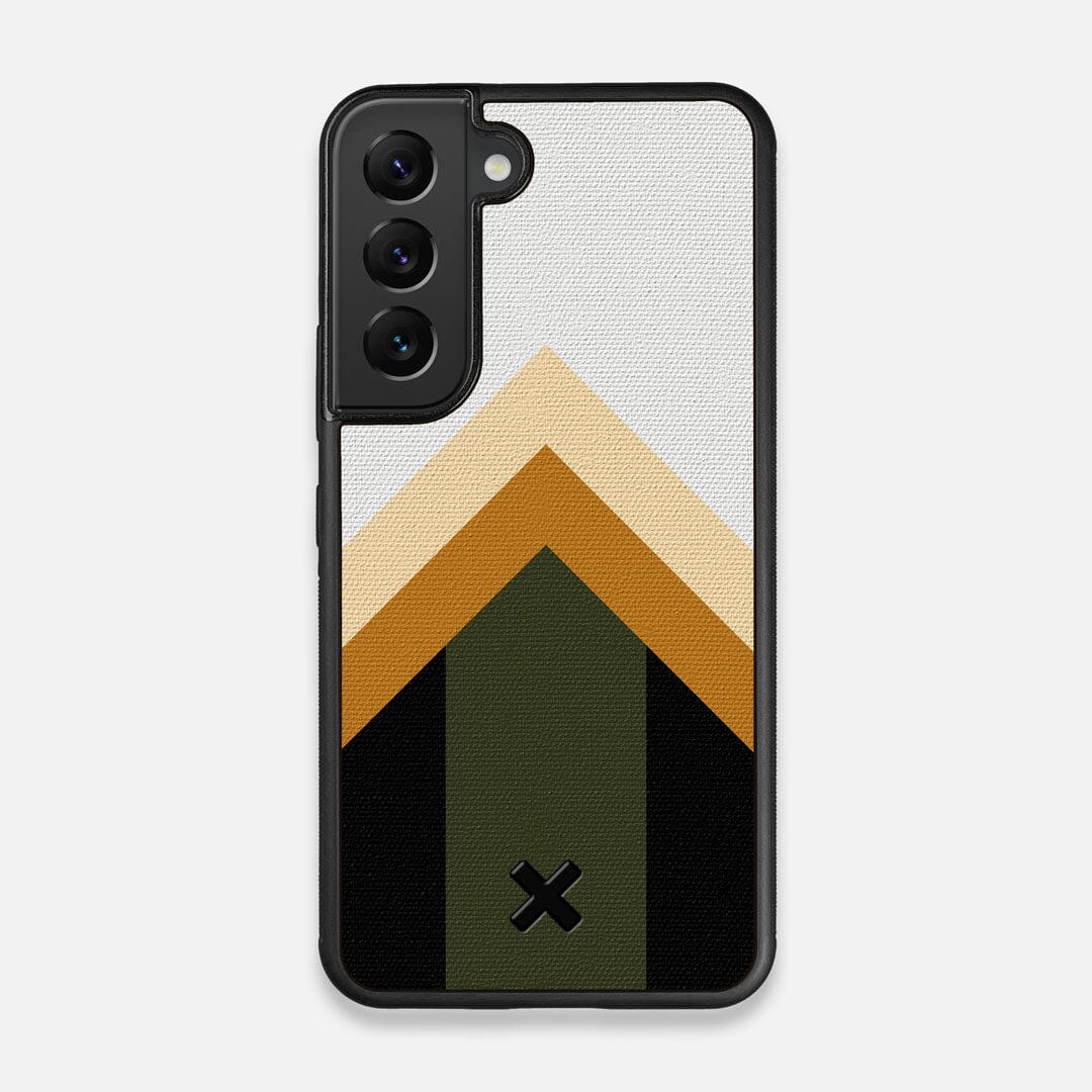 Front view of the Ascent Adventure Marker in the Wayfinder series UV-Printed thick cotton canvas Galaxy S22 Case by Keyway Designs