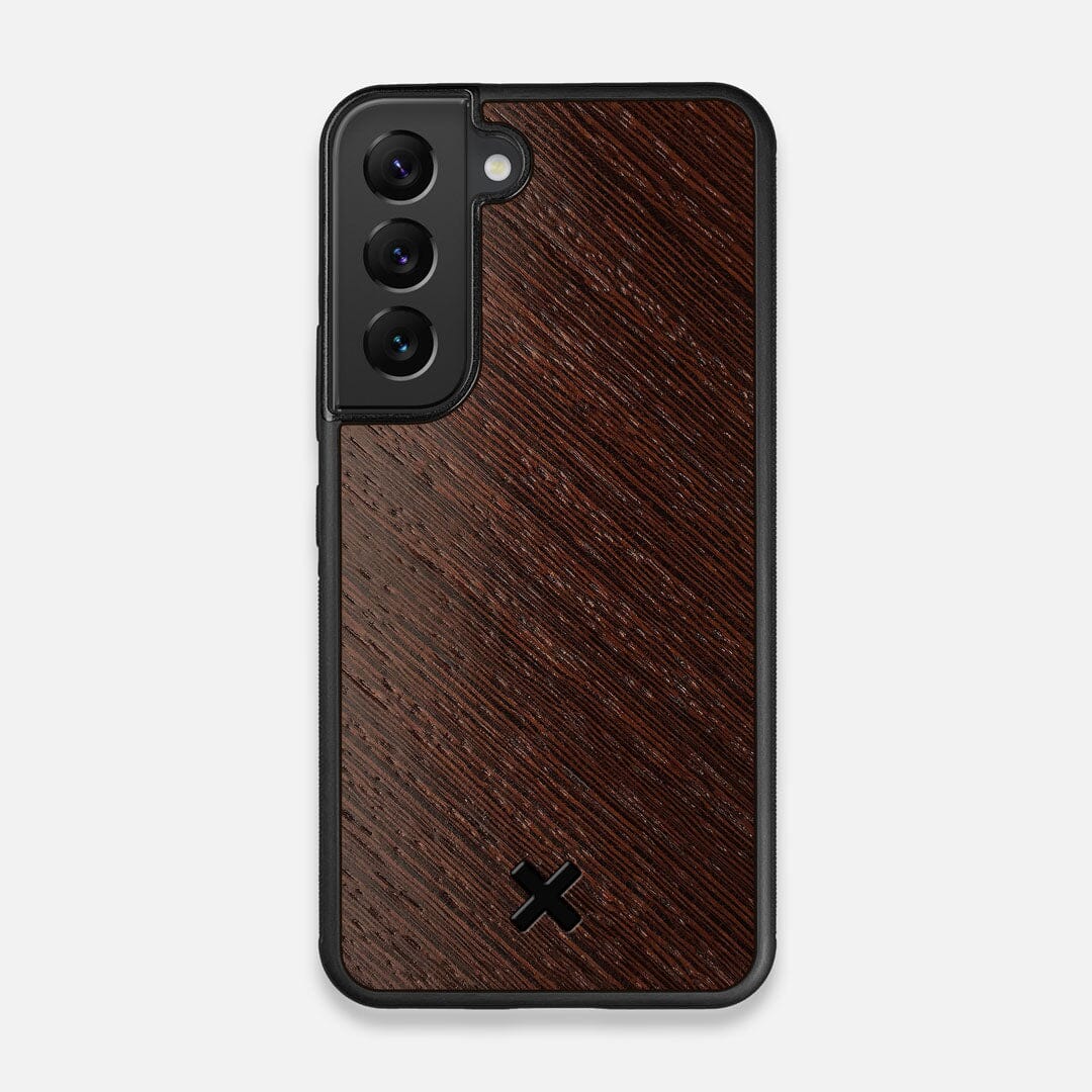 Front view of the Wenge Pure Minimalist Wood Galaxy S22 Case by Keyway Designs