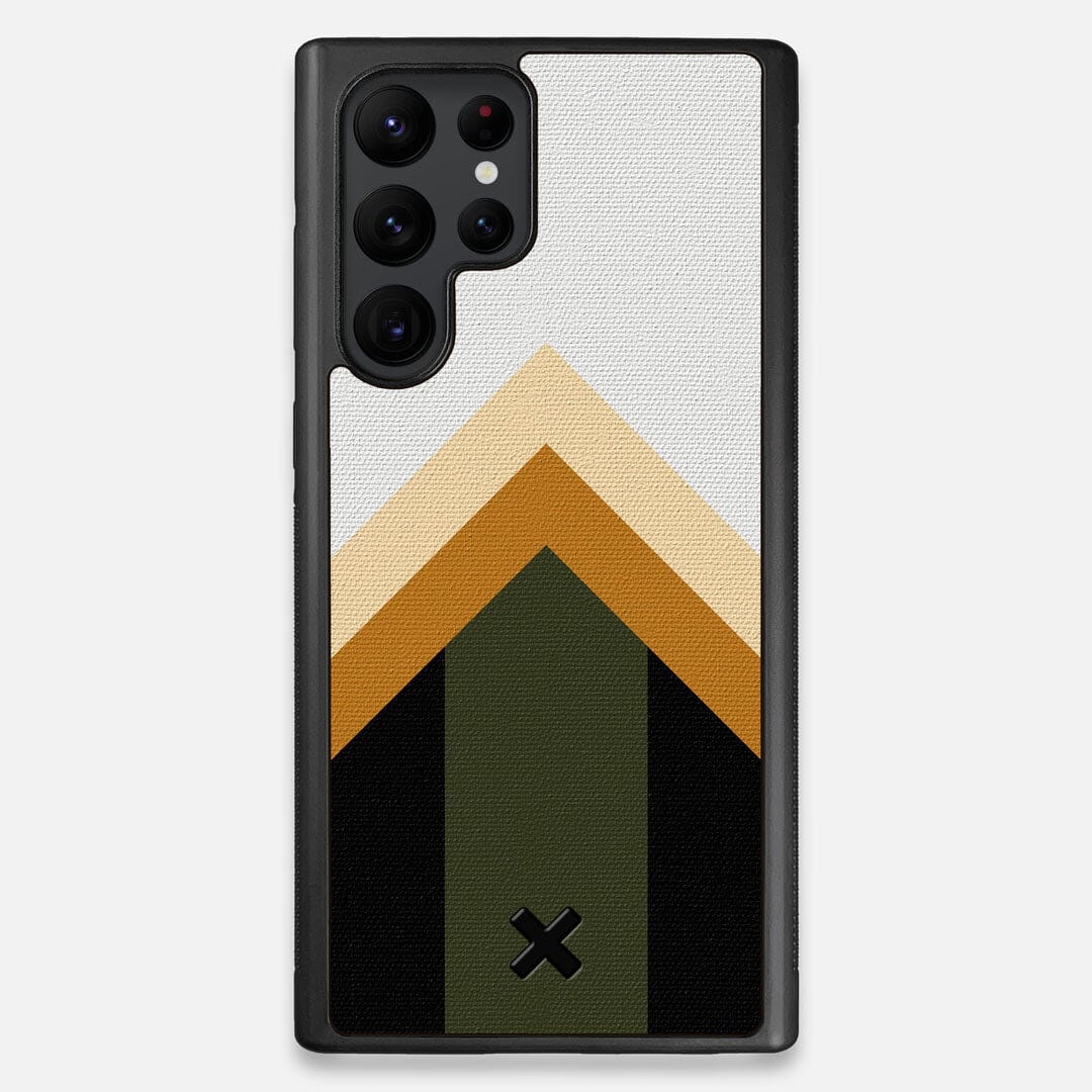 Front view of the Ascent Adventure Marker in the Wayfinder series UV-Printed thick cotton canvas Galaxy S22 Ultra Case by Keyway Designs