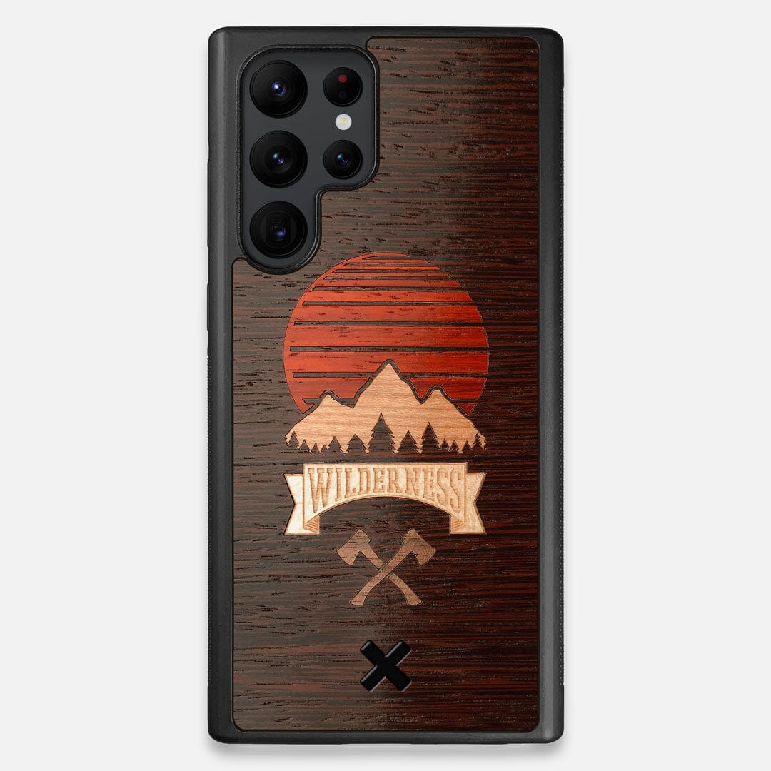 Front view of the Wilderness Wenge Wood Galaxy S22 Ultra Case by Keyway Designs