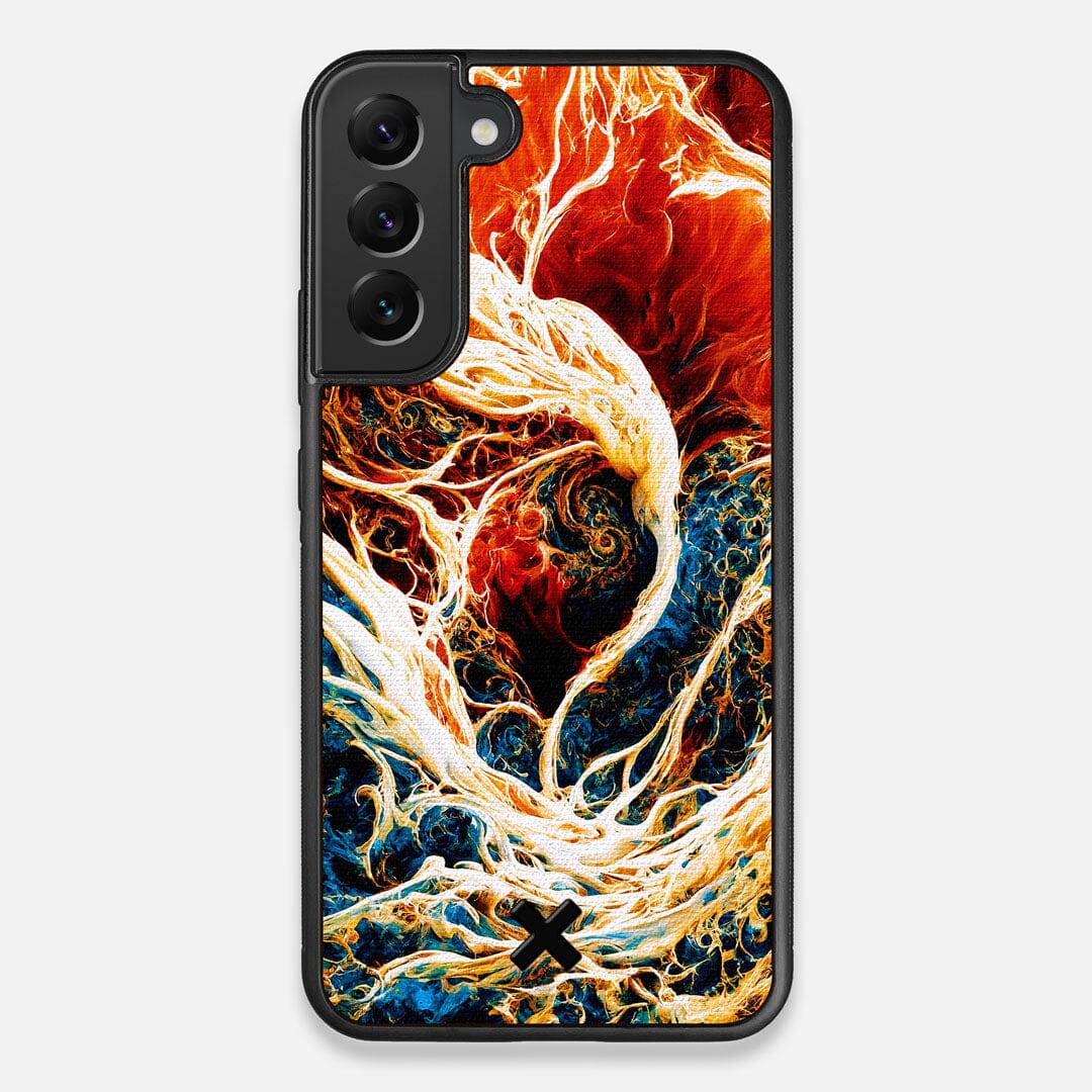 Front view of the stylized AI generated art print created by John Wingfield printed to cotton canvas Galaxy S22+ Case by Keyway Designs