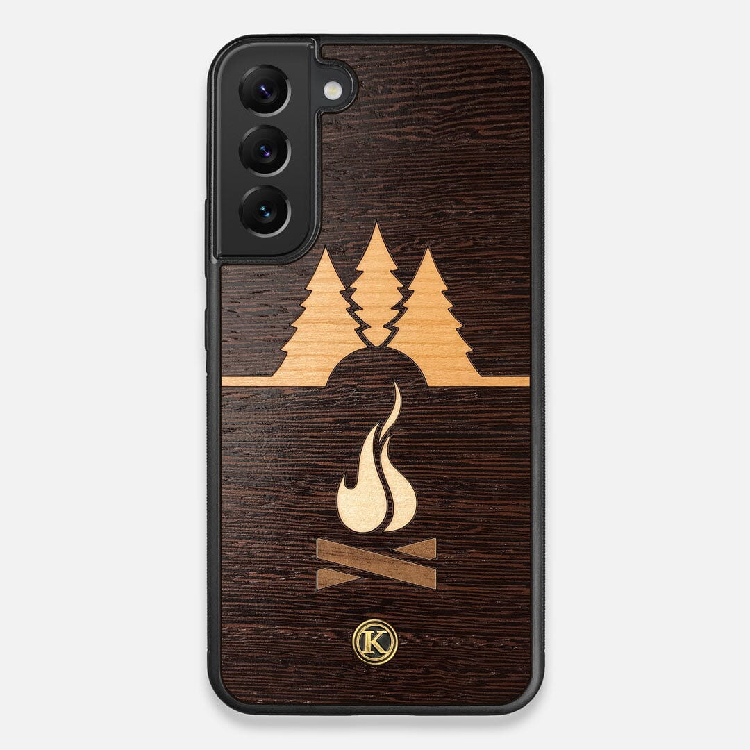 Front view of the Nomad Campsite Wood Galaxy S22 Plus Case by Keyway Designs
