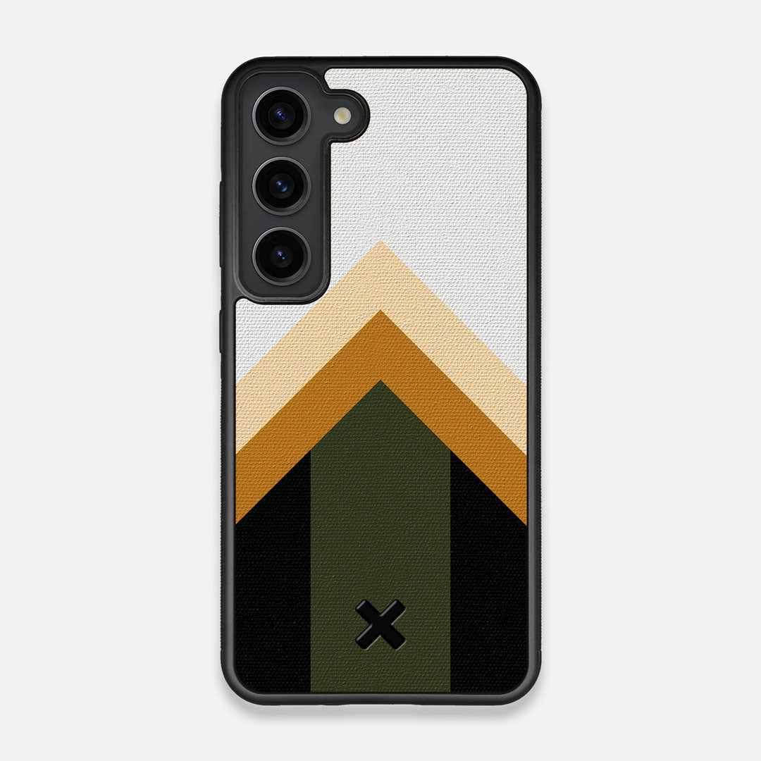 Front view of the Ascent Adventure Marker in the Wayfinder series UV-Printed thick cotton canvas Galaxy S23 Case by Keyway Designs