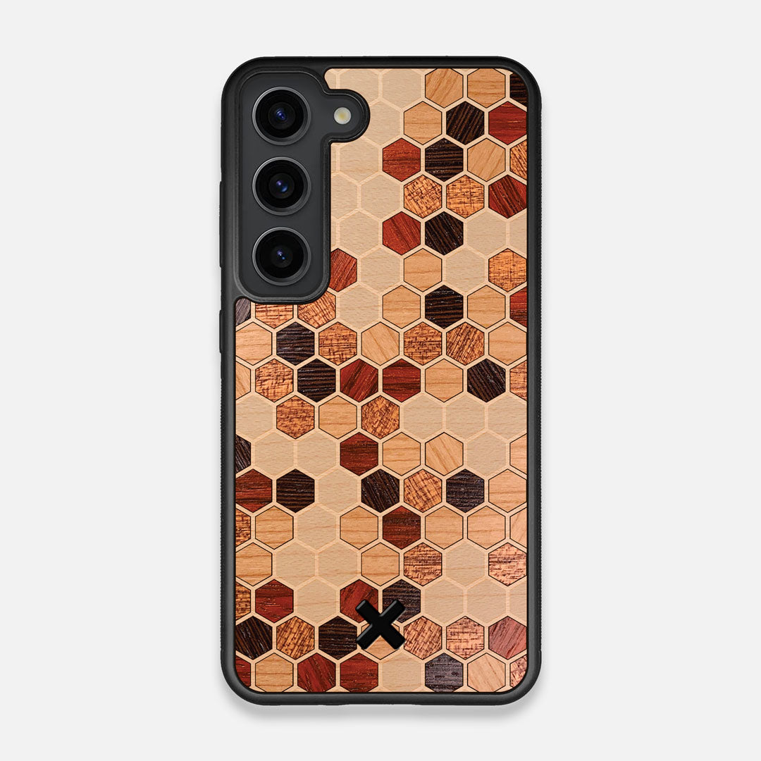 Front view of the Cellular Maple Wood Galaxy S23 Case by Keyway Designs
