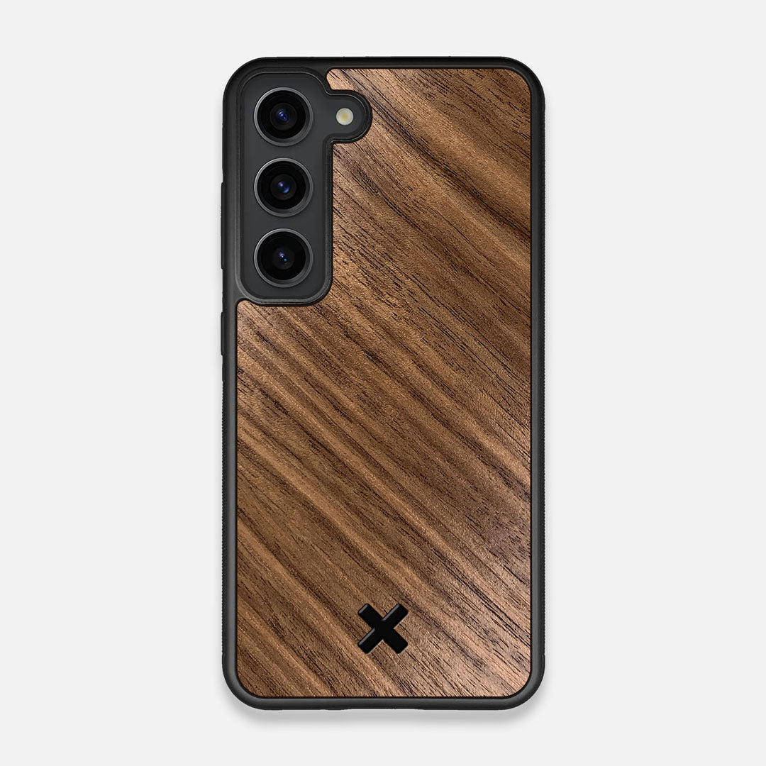 Front view of the Walnut Pure Minimalist Wood Galaxy S23 Case by Keyway Designs