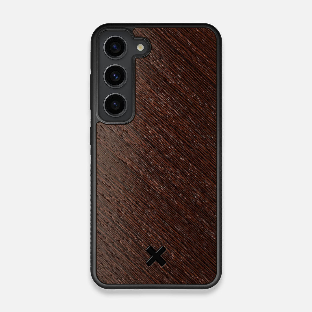 Front view of the Wenge Pure Minimalist Wood Galaxy S23 Case by Keyway Designs
