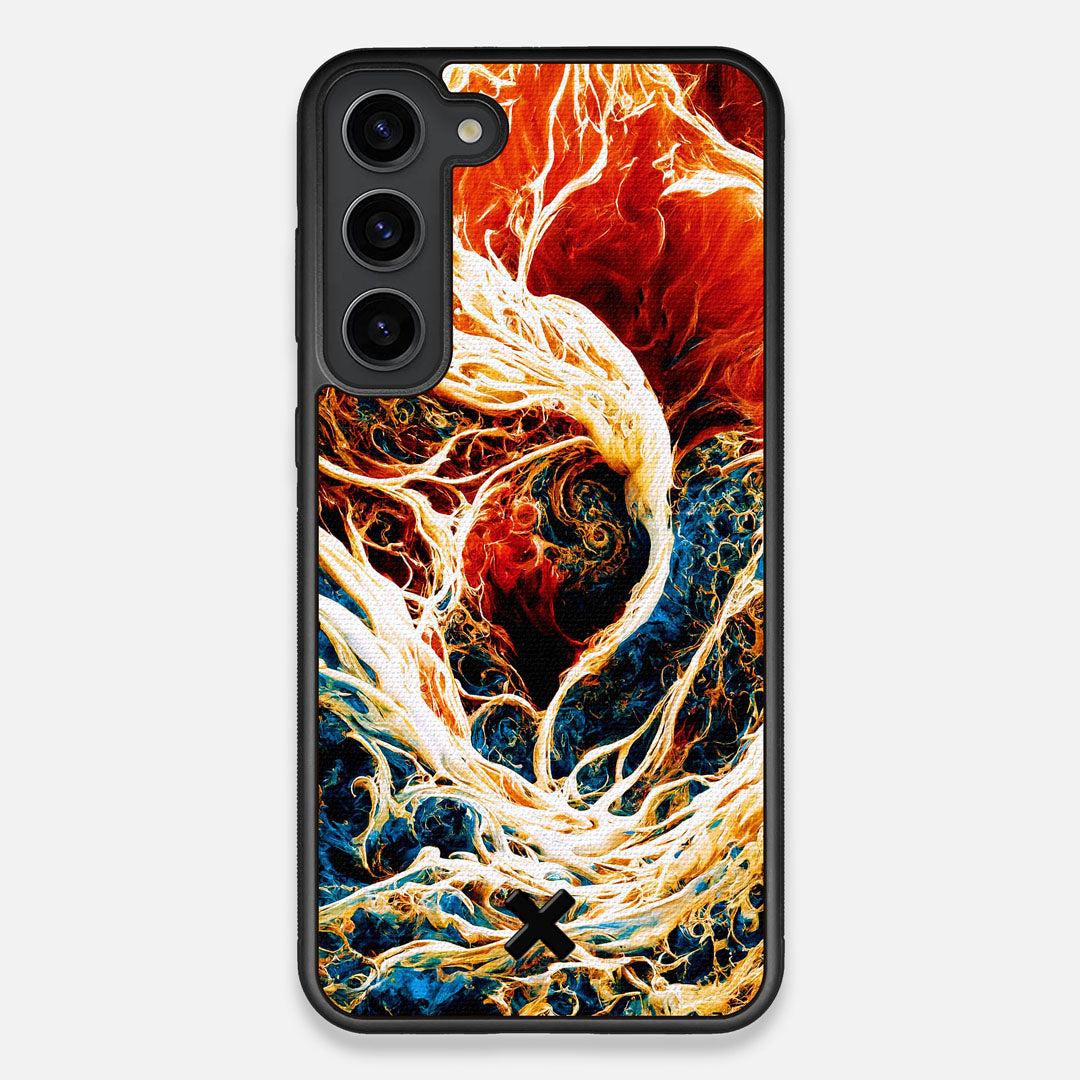 Front view of the stylized AI generated art print created by John Wingfield printed to cotton canvas Galaxy S23+ Case by Keyway Designs