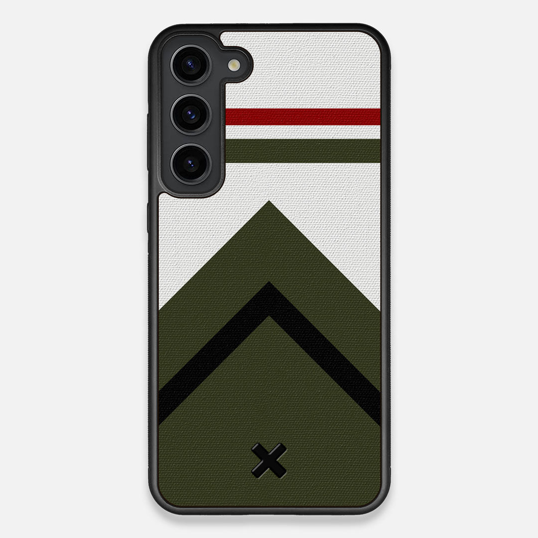Front view of the Peak Adventure Marker in the Wayfinder series UV-Printed thick cotton canvas Galaxy S23 Plus Case by Keyway Designs