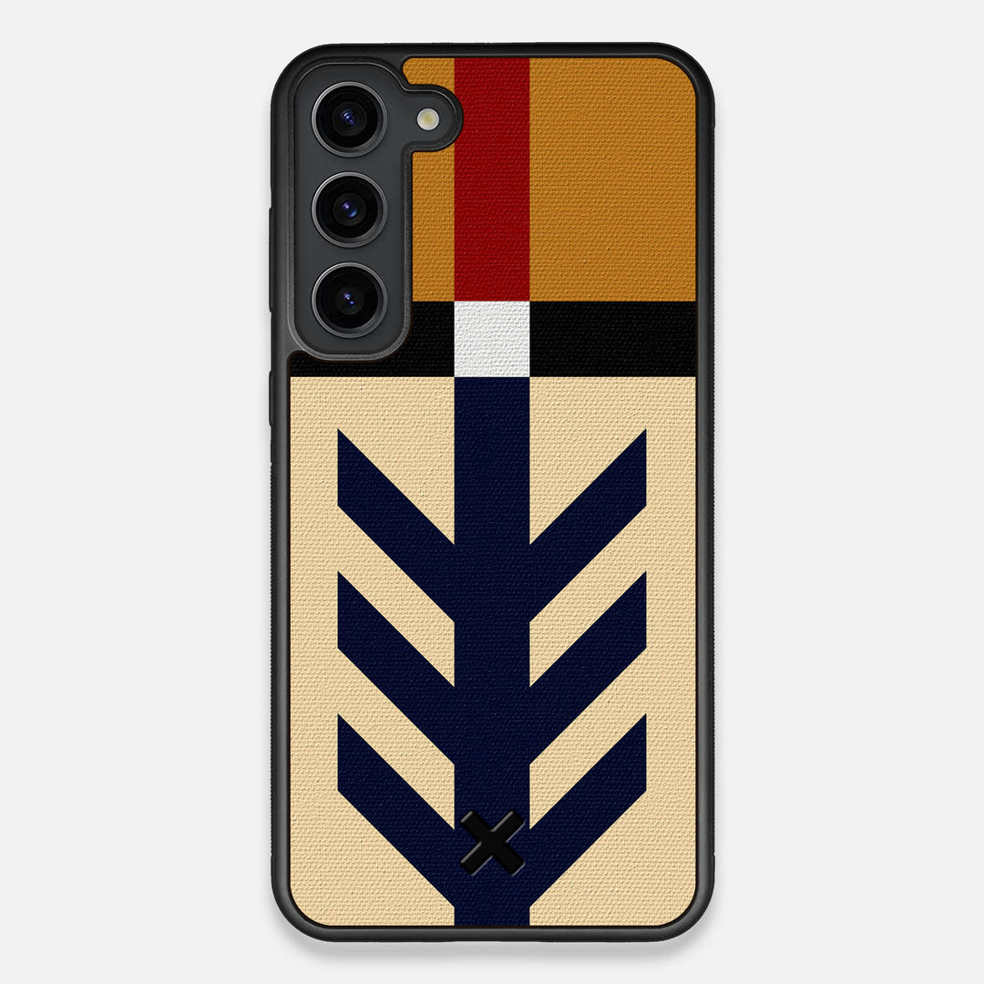 Front view of the Trail Adventure Marker in the Wayfinder series UV-Printed thick cotton canvas Galaxy S23 Plus Case by Keyway Designs