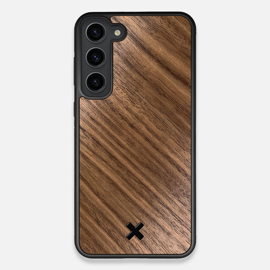 Front view of the Walnut Pure Minimalist Wood Galaxy S23 Plus Case by Keyway Designs