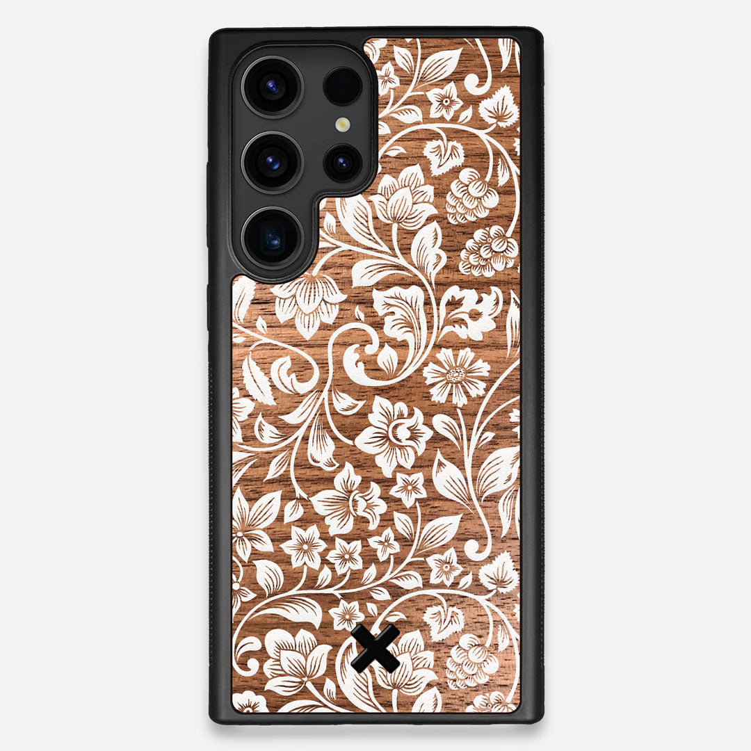 Front view of the Blossom Whitewash Wood Galaxy S23 Ultra Case by Keyway Designs