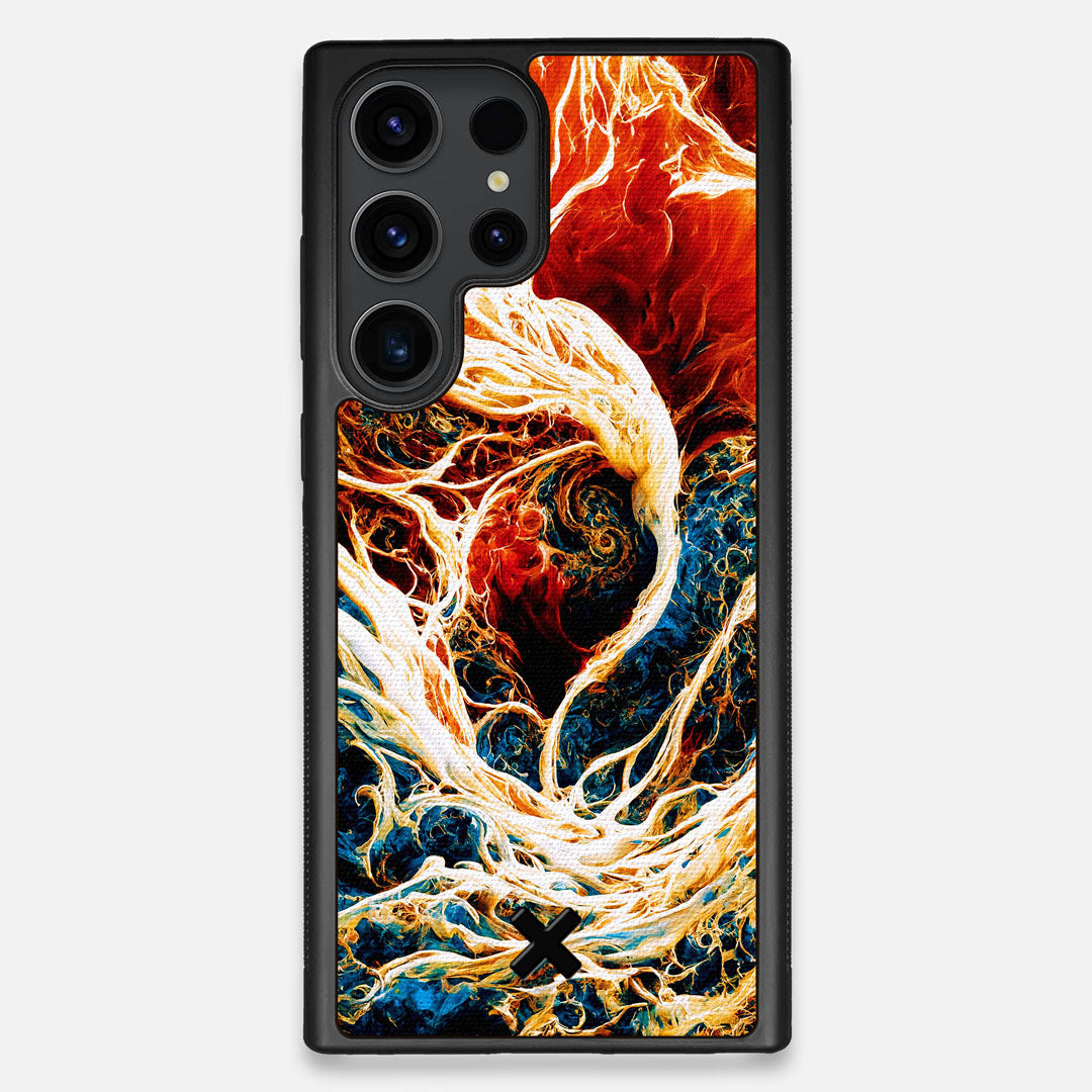 Front view of the stylized AI generated art print created by John Wingfield printed to cotton canvas Galaxy S23 Ultra Case by Keyway Designs