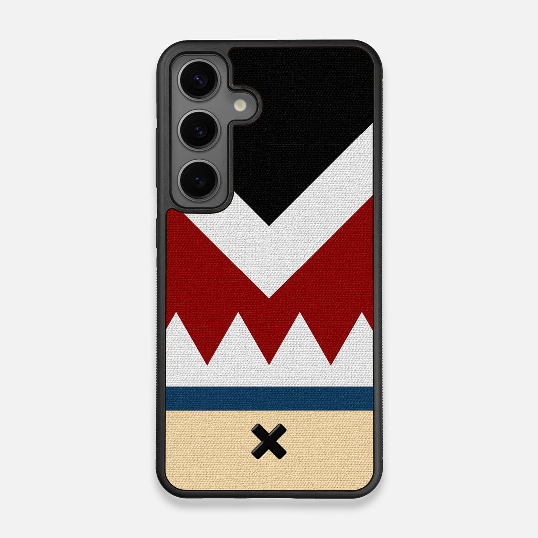 Front view of the Cove Adventure Marker in the Wayfinder series UV-Printed thick cotton canvas Galaxy S24 Case by Keyway Designs