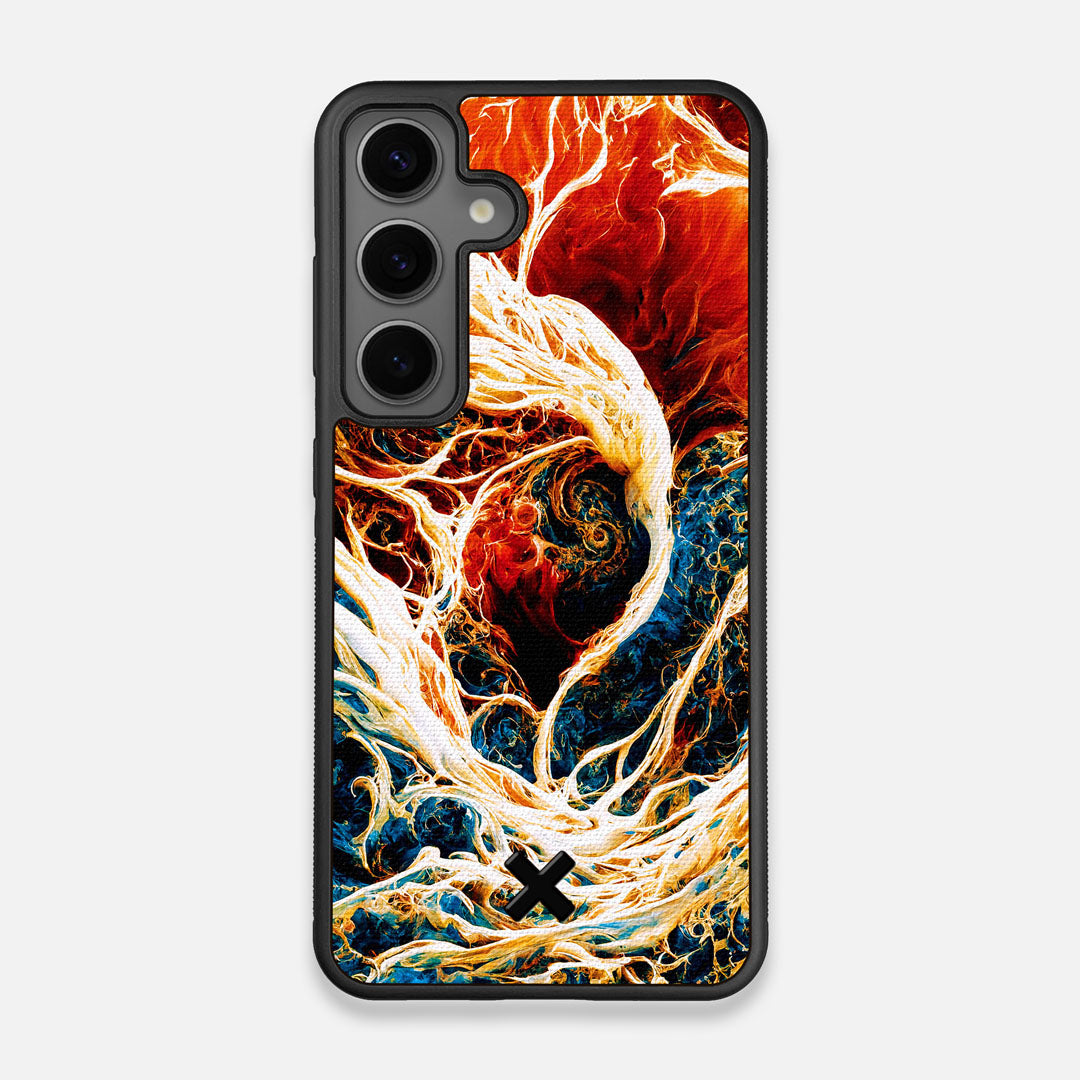 Front view of the stylized AI generated art print created by John Wingfield printed to cotton canvas Galaxy S24 Case by Keyway Designs