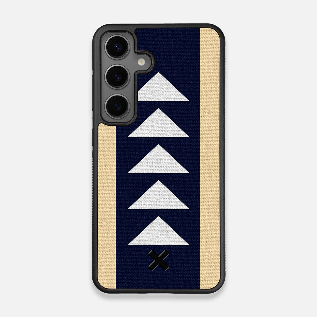 Front view of the Track Adventure Marker in the Wayfinder series UV-Printed thick cotton canvas Galaxy S24 Case by Keyway Designs