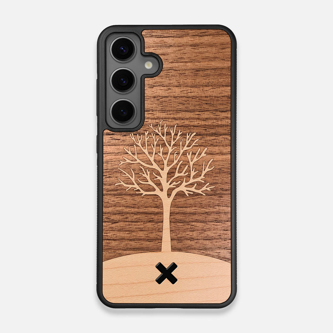 Front view of the Tree Of Life Walnut Wood Galaxy S24 Case by Keyway Designs