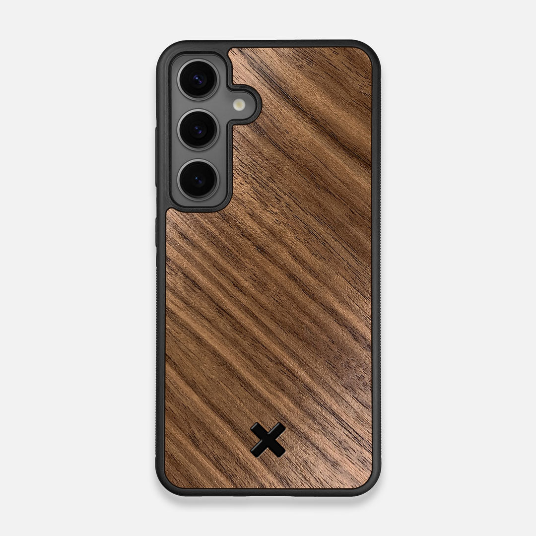 Front view of the Walnut Pure Minimalist Wood Galaxy S24 Case by Keyway Designs