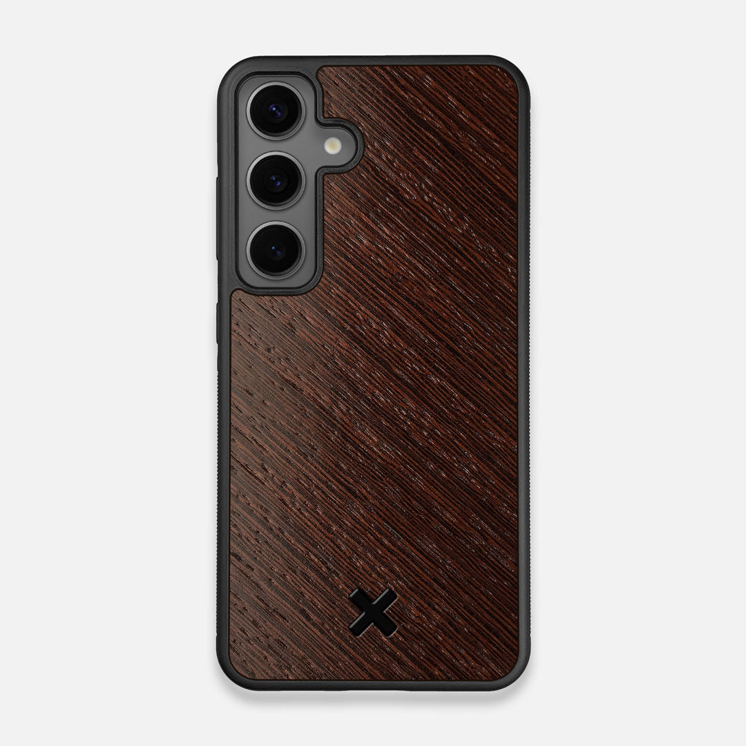 Front view of the Wenge Pure Minimalist Wood Galaxy S24 Case by Keyway Designs