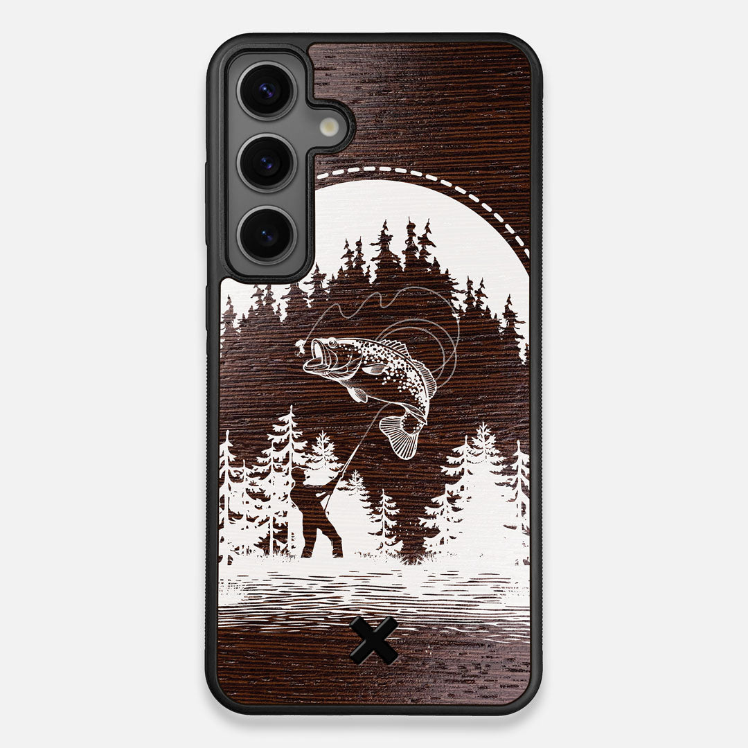Front view of the high-contrast spotted bass printed Wenge Wood Galaxy S24 Plus Case by Keyway Designs