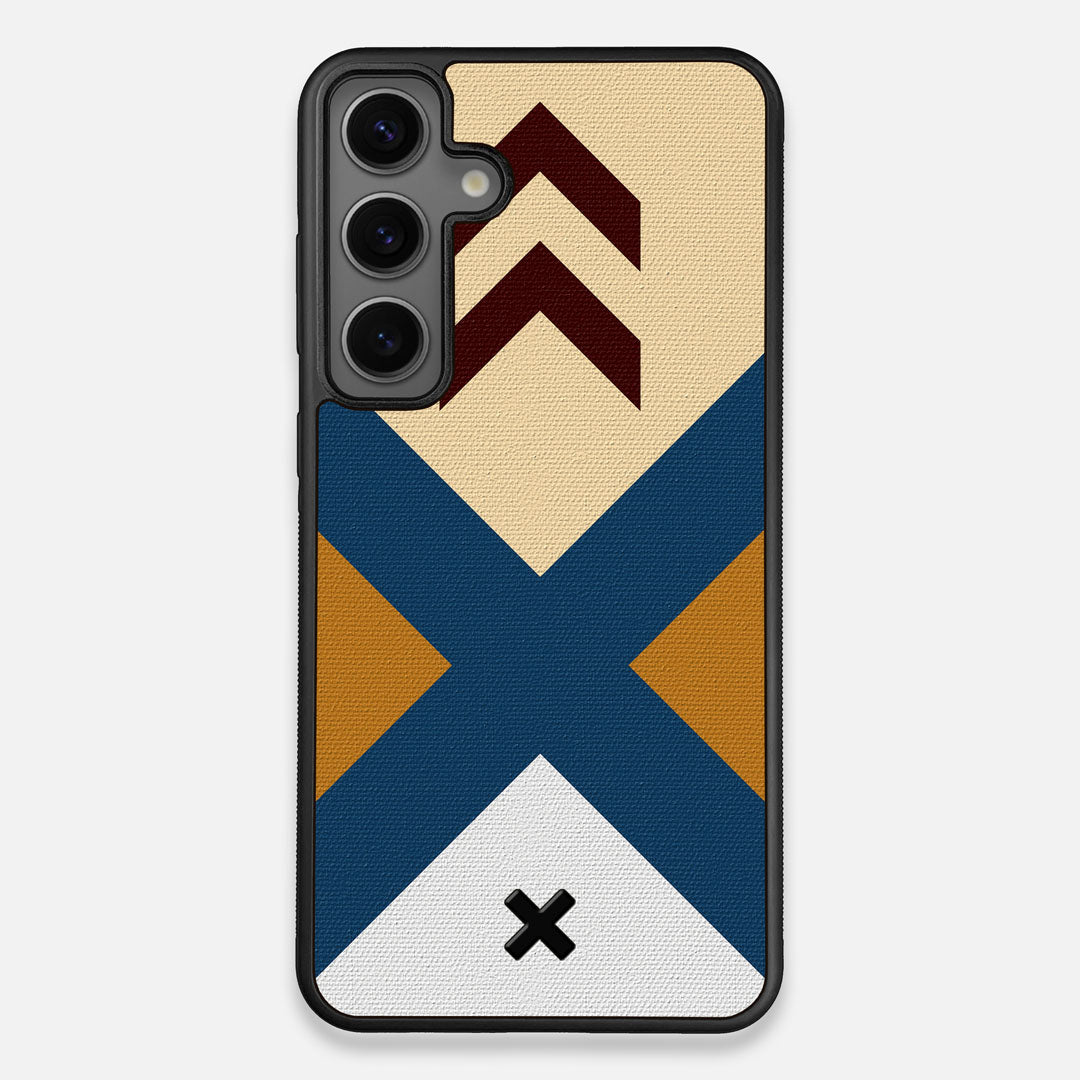Front view of the Camp Adventure Marker in the Wayfinder series UV-Printed thick cotton canvas Galaxy S24 Plus Case by Keyway Designs