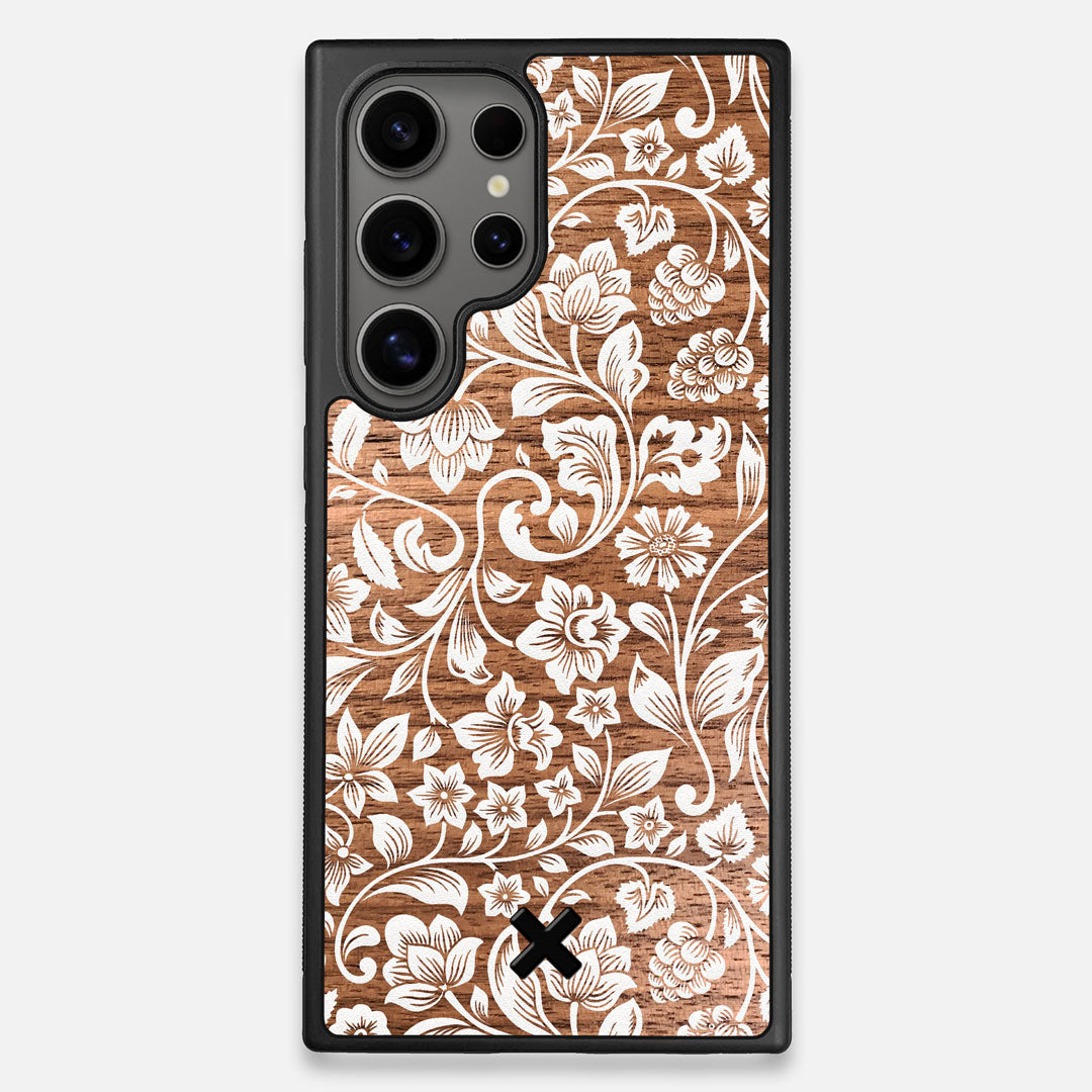 Front view of the Blossom Whitewash Wood Galaxy S24 Ultra Case by Keyway Designs