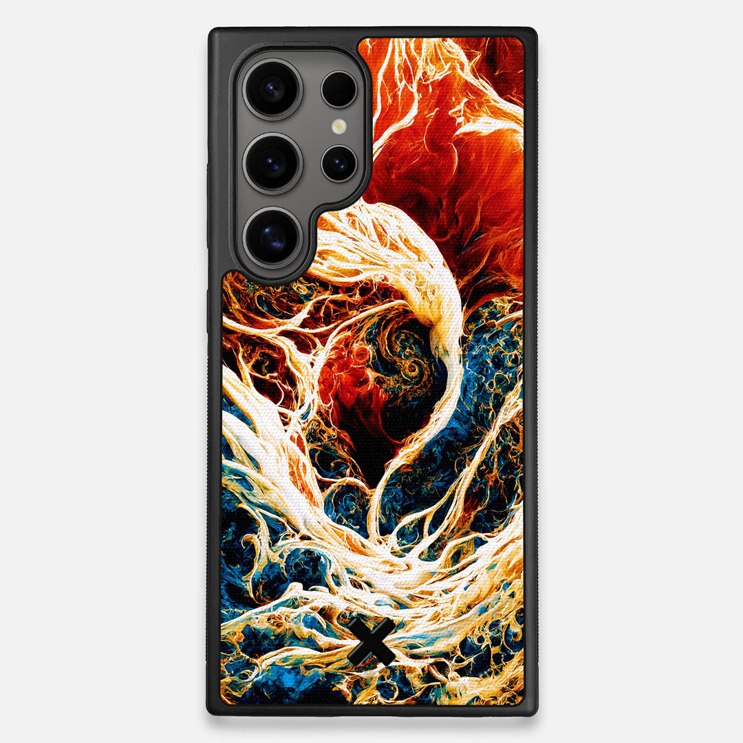 Front view of the stylized AI generated art print created by John Wingfield printed to cotton canvas Galaxy S24 Ultra Case by Keyway Designs