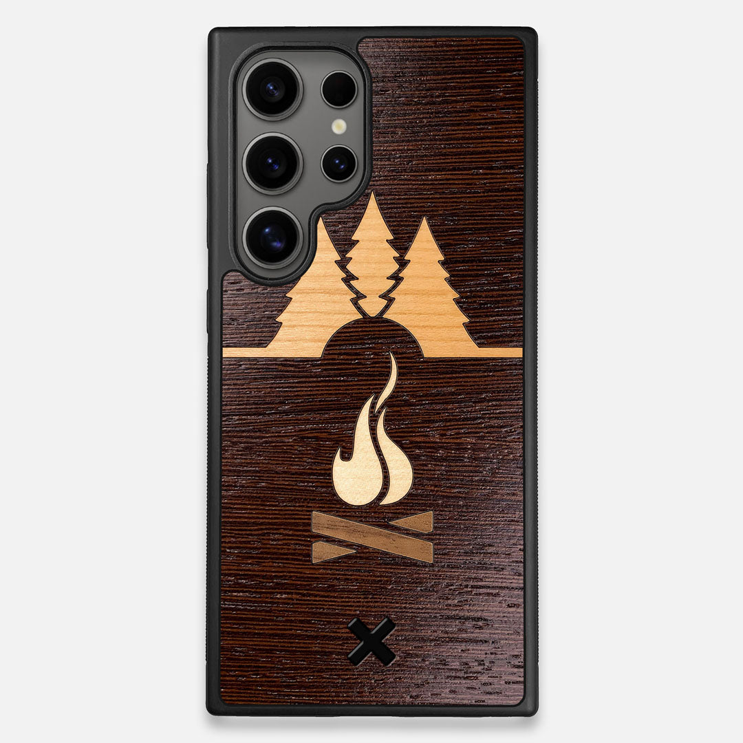 Front view of the Nomad Campsite Wood Galaxy S24 Ultra Case by Keyway Designs