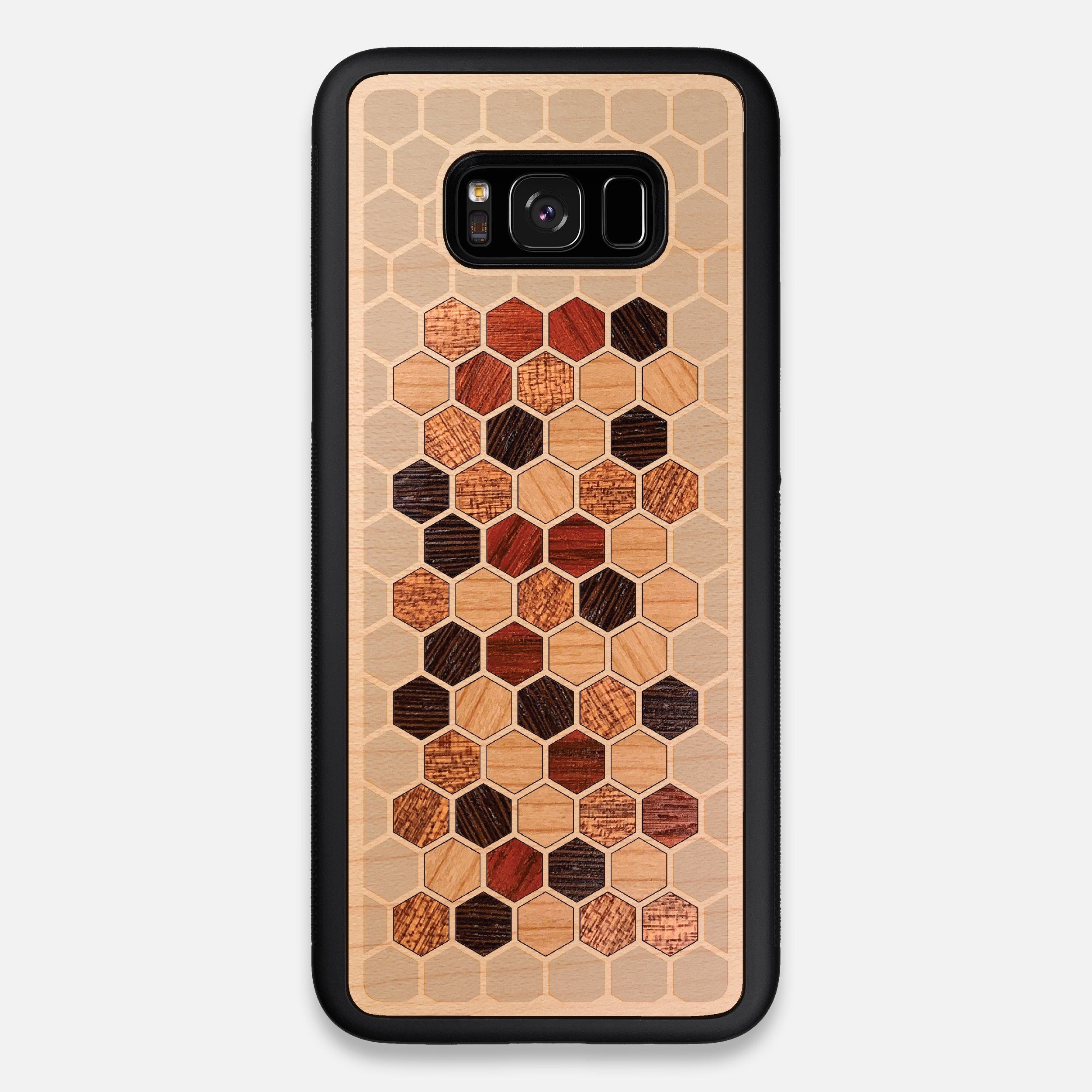Front view of the Cellular Maple Wood Galaxy S8+ Case by Keyway Designs