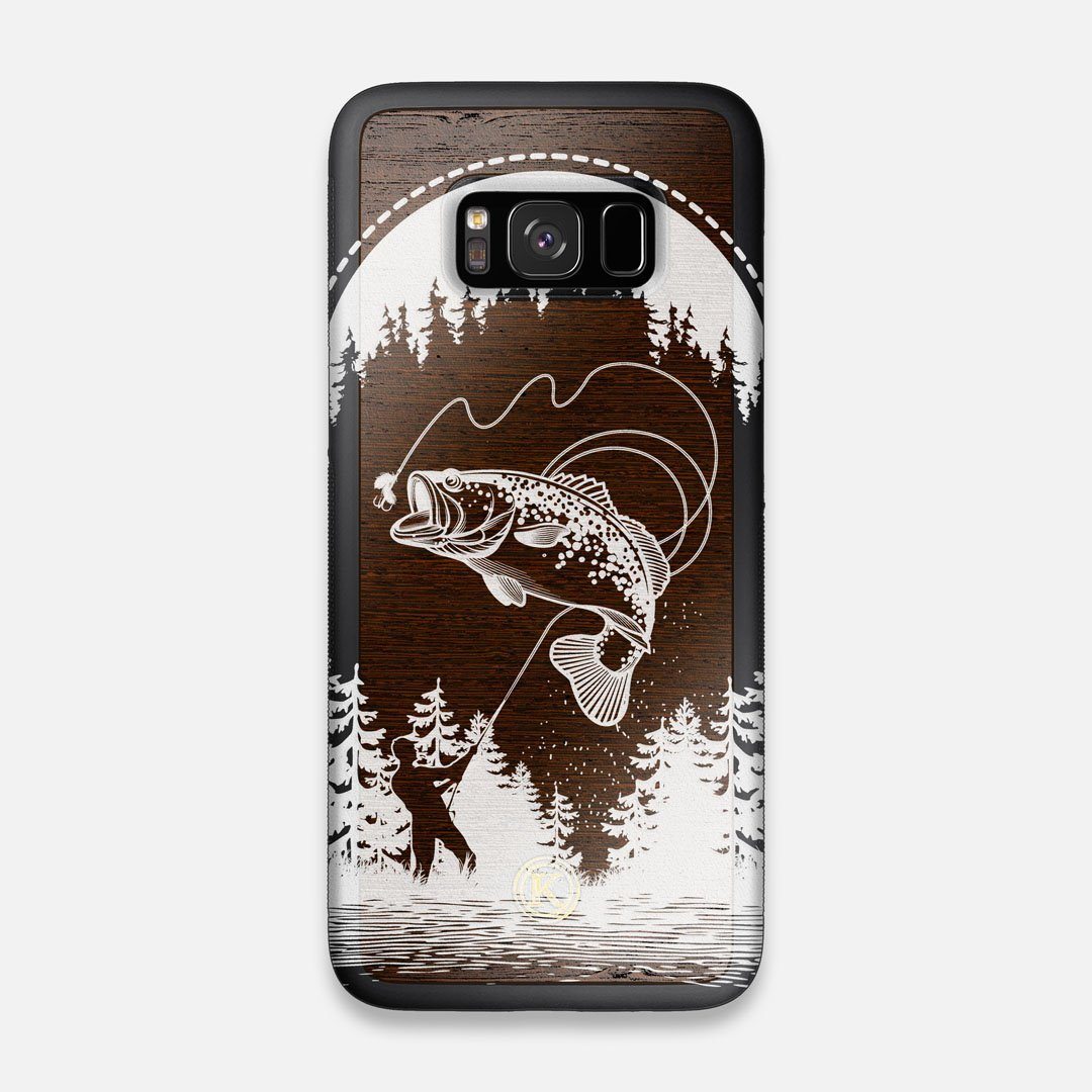 Front view of the high-contrast spotted bass printed Wenge Wood Galaxy S8 Case by Keyway Designs