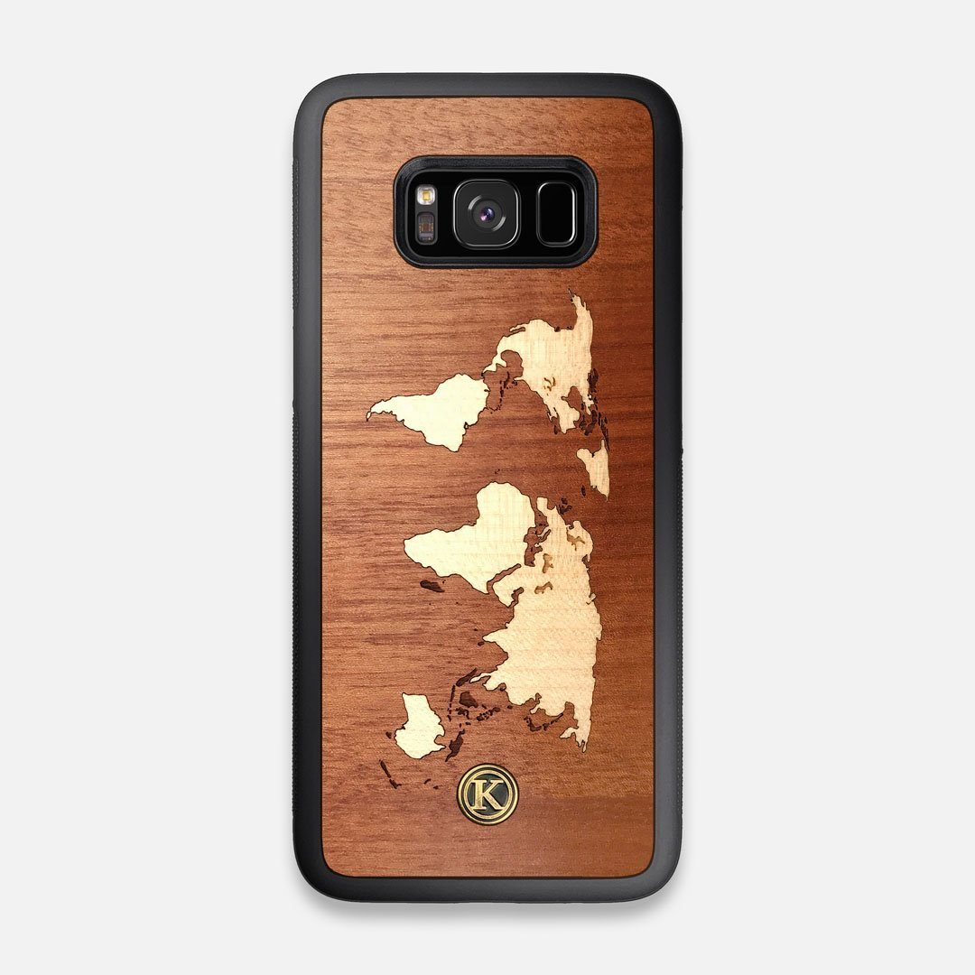Front view of the Atlas Sapele Wood Galaxy S8 Case by Keyway Designs