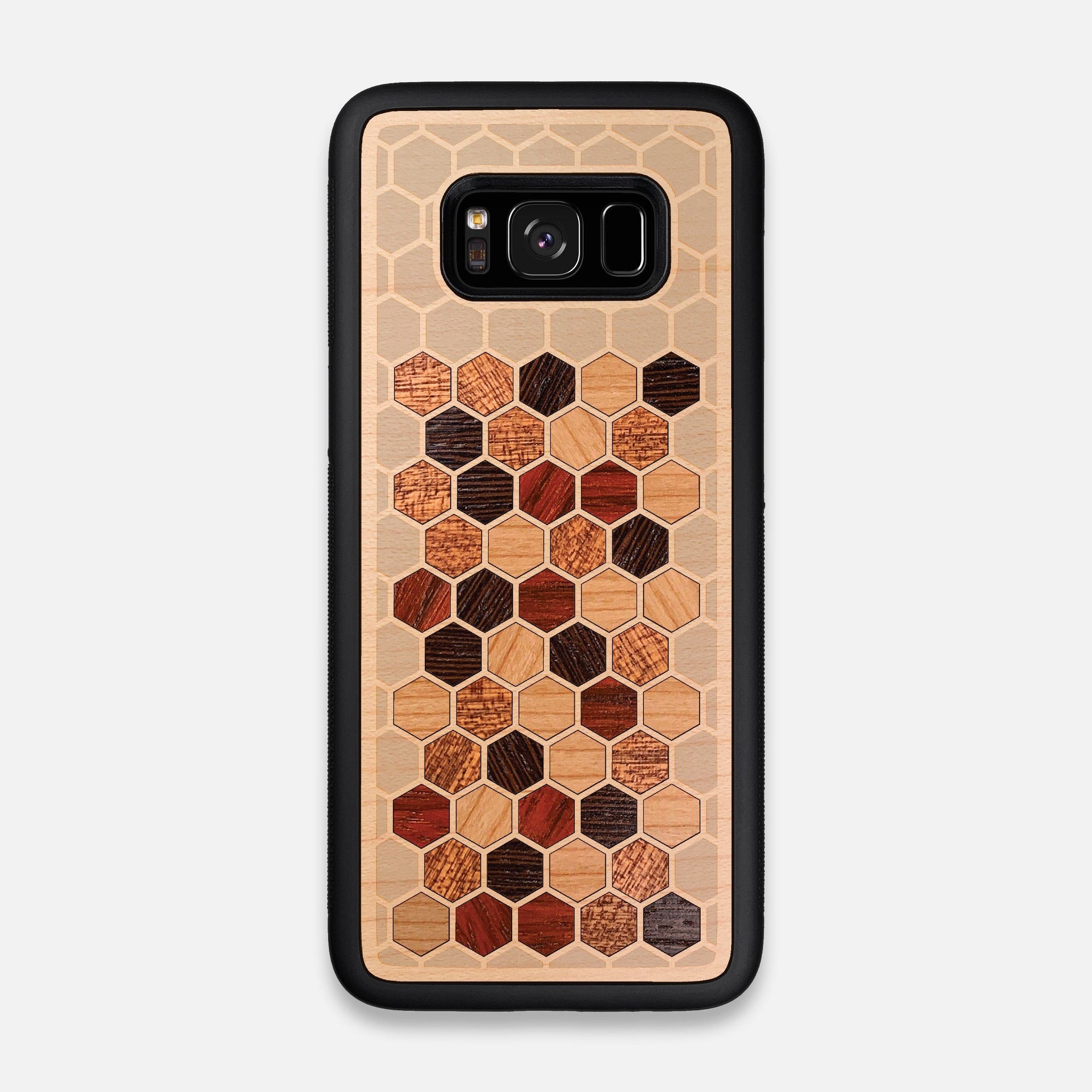 Front view of the Cellular Maple Wood Galaxy S8 Case by Keyway Designs