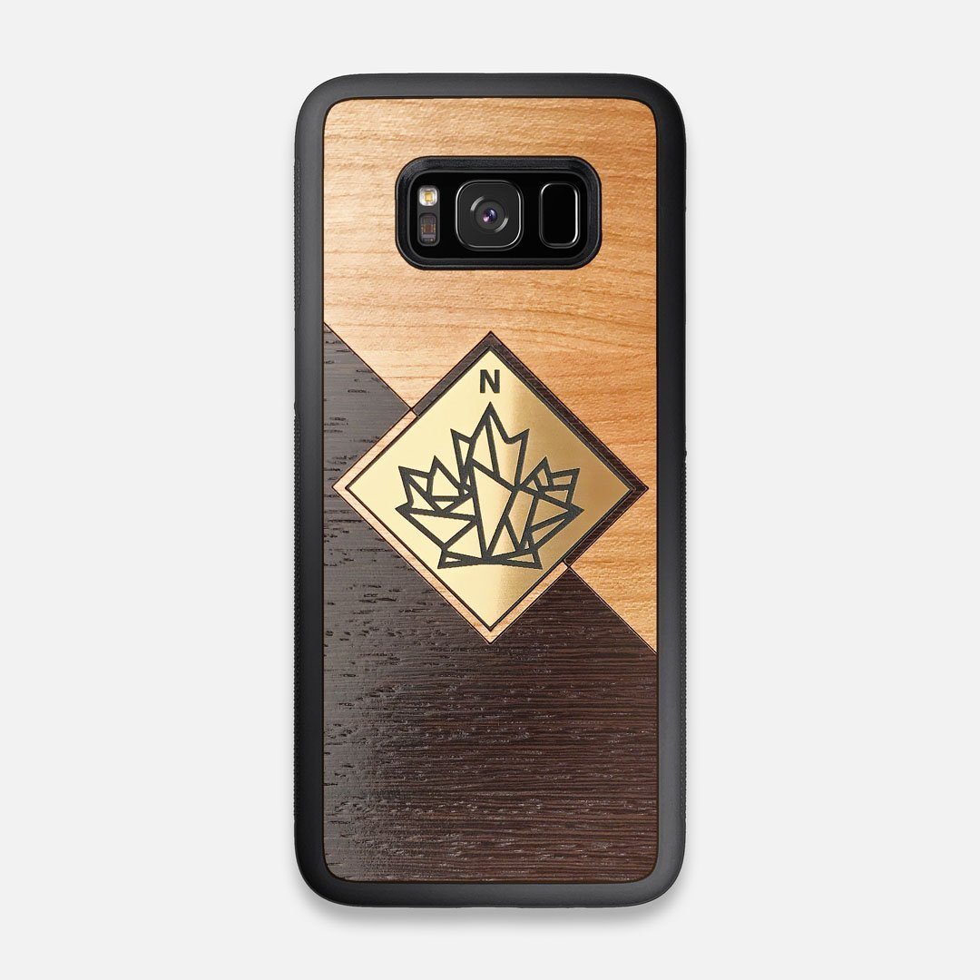Front view of the True North by Northern Philosophy Cherry & Wenge Wood Galaxy S8 Case by Keyway Designs