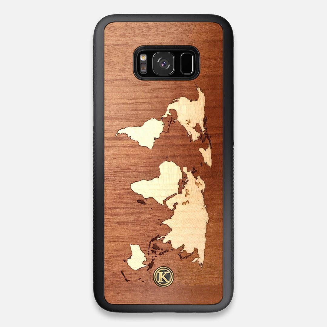 Front view of the Atlas Sapele Wood Galaxy S8+ Case by Keyway Designs