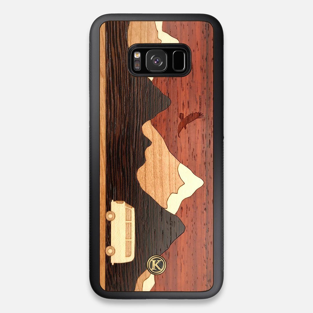 Front view of the Compass By Nrth Blue Denim Galaxy S8+ Case by Keyway Designs