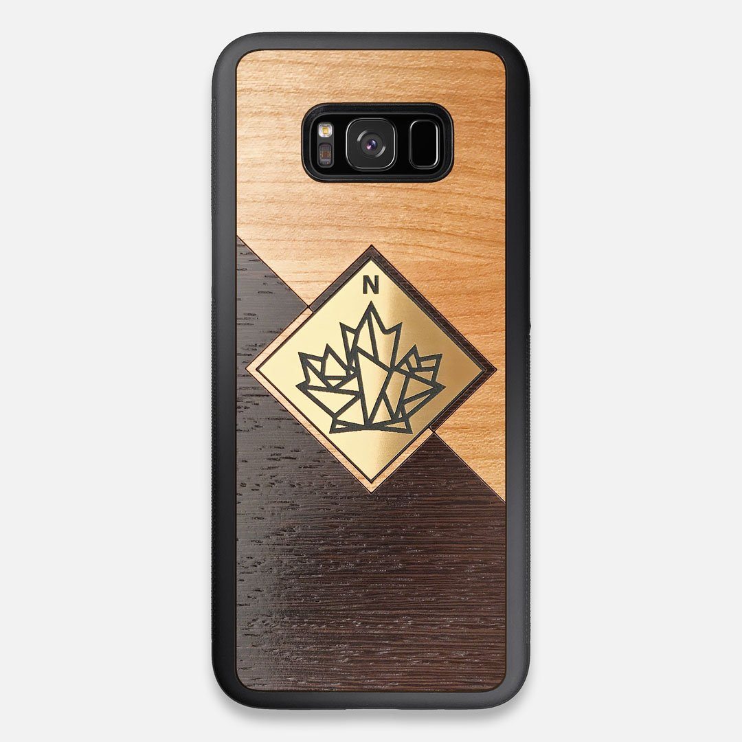 Front view of the True North by Northern Philosophy Cherry & Wenge Wood Galaxy S8+ Case by Keyway Designs