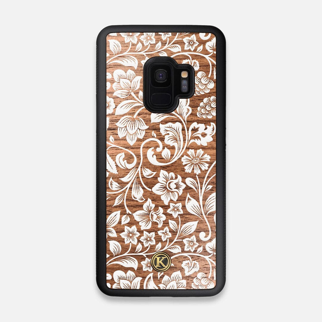 Front view of the Blossom Whitewash Wood Galaxy S9 Case by Keyway Designs