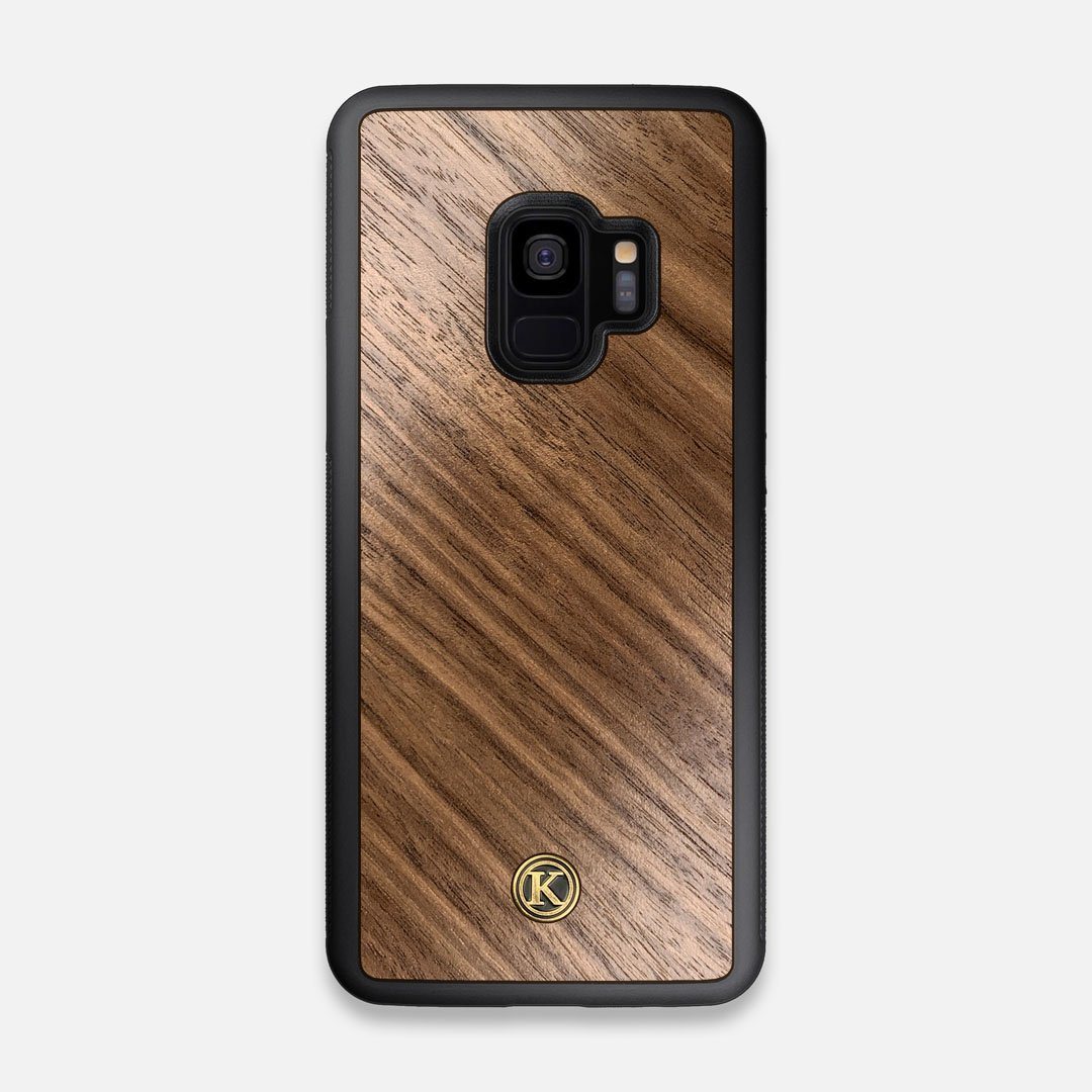 Front view of the Walnut Pure Minimalist Wood Galaxy S9 Case by Keyway Designs