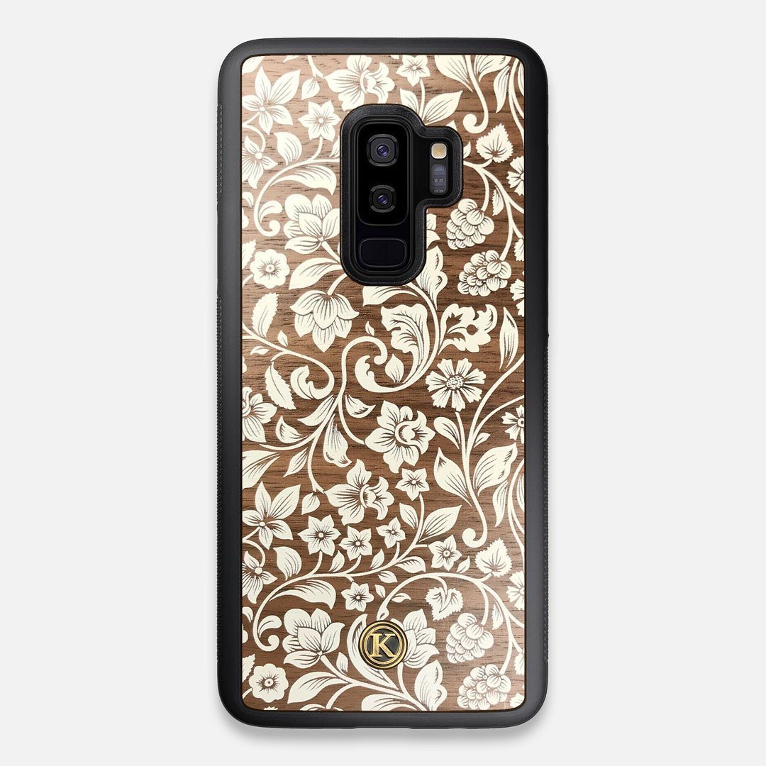 Front view of the Blossom Whitewash Wood Galaxy S9+ Case by Keyway Designs