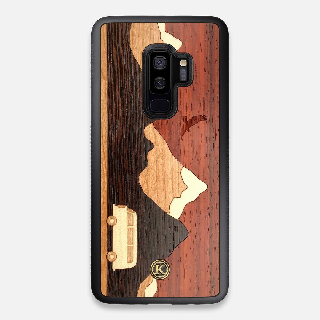 Front view of the Compass By Nrth Blue Denim Galaxy S9+ Case by Keyway Designs