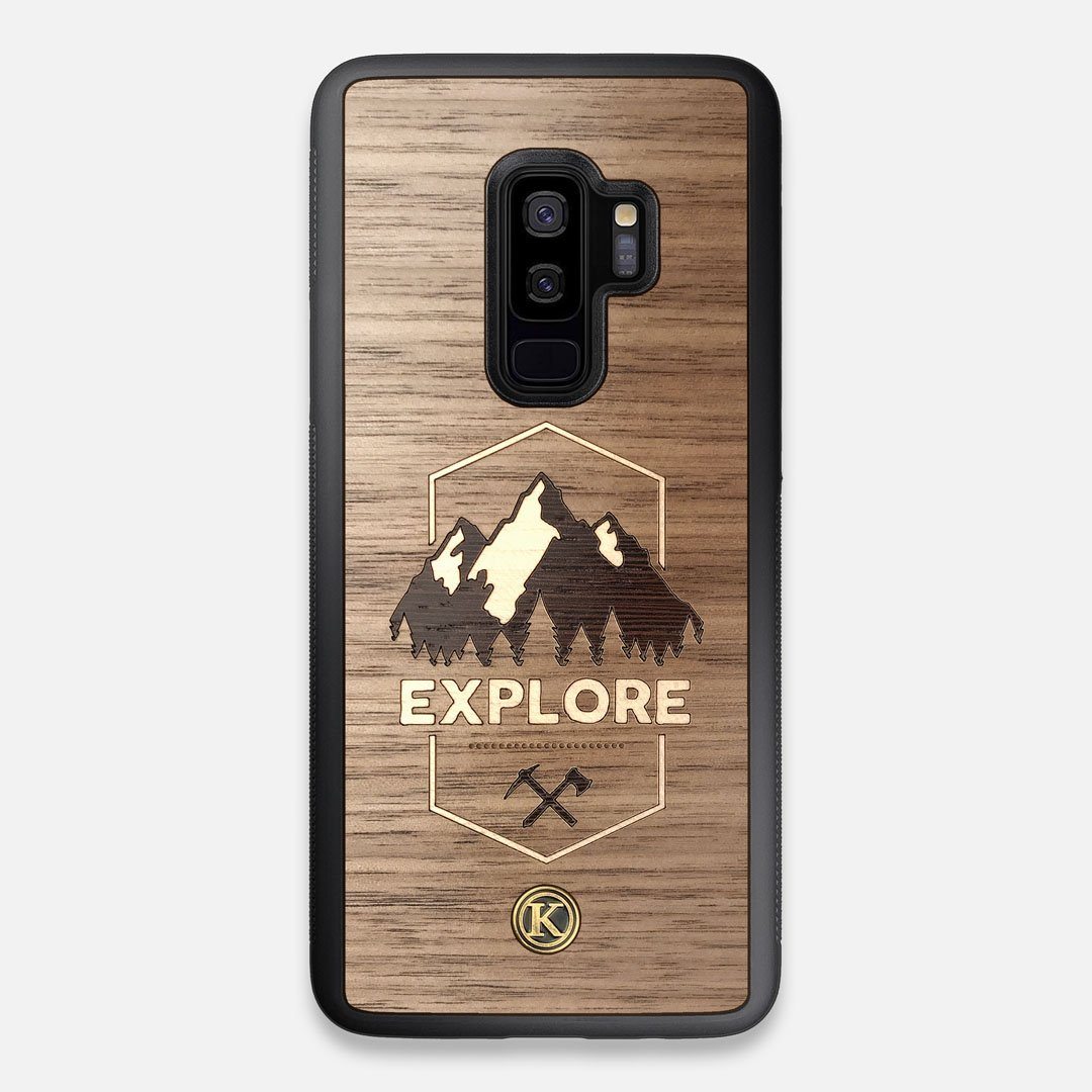 Front view of the Compass By Nrth Blue Denim Galaxy S9+ Case by Keyway Designs