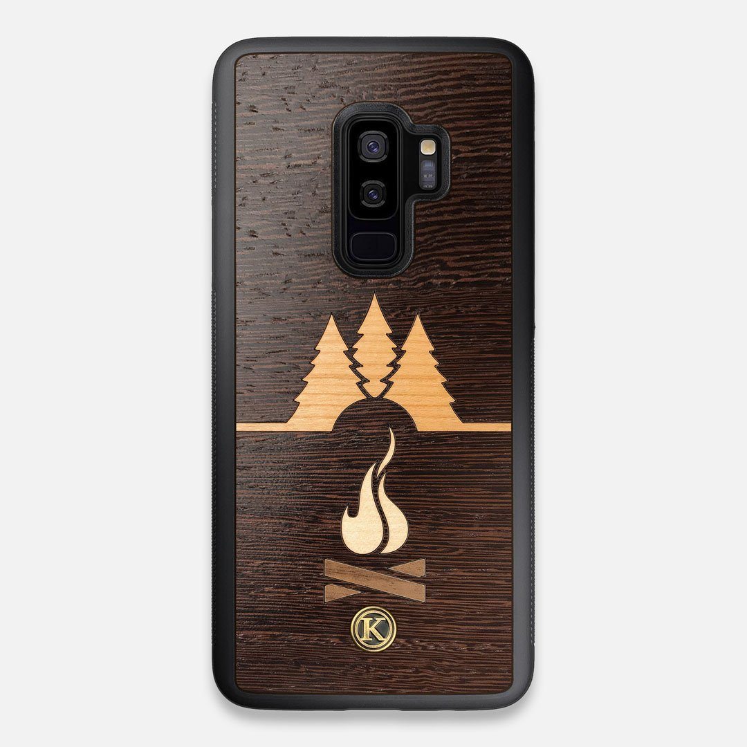 Front view of the Nomad Campsite Wood Galaxy S9+ Case by Keyway Designs